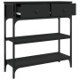 Mesa consola madera de ingeniería negra 72,5x25x75 cm by , Side tables - Ref: Foro24-834185, Price: 79,13 €, Discount: %
