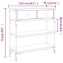 Mesa consola madera de ingeniería negra 72,5x25x75 cm by , Side tables - Ref: Foro24-834185, Price: 79,82 €, Discount: %