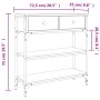 Mesa consola madera de ingeniería negra 72,5x25x75 cm