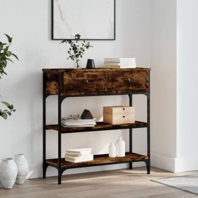 Konsole aus geräucherter Eichen-Ingenieurholz 72,5x25x75 cm. von , Seitentische - Ref: Foro24-834187, Preis: 71,70 €, Rabatt: %