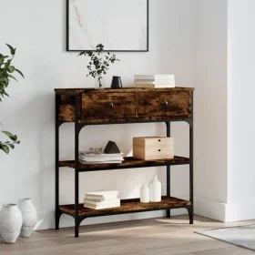 Mesa consola madera de ingeniería roble ahumado 72,5x25x75 cm by , Side tables - Ref: Foro24-834187, Price: 69,91 €, Discount: %