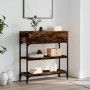 Mesa consola madera de ingeniería roble ahumado 72,5x25x75 cm by , Side tables - Ref: Foro24-834187, Price: 71,70 €, Discount: %