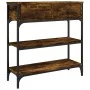 Mesa consola madera de ingeniería roble ahumado 72,5x25x75 cm de , Mesas auxiliares - Ref: Foro24-834187, Precio: 69,91 €, De...