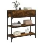 Mesa consola madera de ingeniería roble ahumado 72,5x25x75 cm de , Mesas auxiliares - Ref: Foro24-834187, Precio: 69,91 €, De...