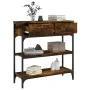 Mesa consola madera de ingeniería roble ahumado 72,5x25x75 cm de , Mesas auxiliares - Ref: Foro24-834187, Precio: 69,91 €, De...