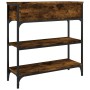 Mesa consola madera de ingeniería roble ahumado 72,5x25x75 cm by , Side tables - Ref: Foro24-834187, Price: 71,70 €, Discount: %