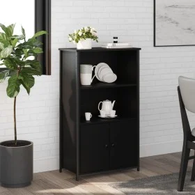 Hoher schwarzer Schrank aus Spanplatte 62x32x103,5 cm von , Sideboards - Ref: Foro24-834215, Preis: 73,63 €, Rabatt: %