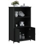 Hoher schwarzer Schrank aus Spanplatte 62x32x103,5 cm von , Sideboards - Ref: Foro24-834215, Preis: 74,72 €, Rabatt: %