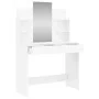 Frisiertisch mit glänzendem weißen Spiegel 96x39x142 cm von , Schlafzimmerkommoden - Ref: Foro24-837578, Preis: 128,77 €, Rab...