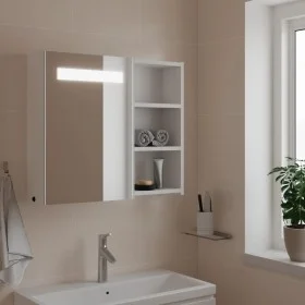 Badezimmerschrank mit Spiegel und LED-Licht weiß 60x13x52 cm von , Badezimmerwaschtische - Ref: Foro24-357969, Preis: 89,90 €...