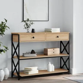 Mesa consola madera de ingeniería roble Sonoma 100x28x75 cmm by , Side tables - Ref: Foro24-834191, Price: 85,31 €, Discount: %