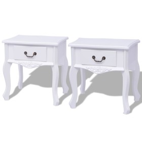 Nachttische 2 Einheiten aus weißem MDF von vidaXL, Seitentische - Ref: Foro24-242750, Preis: 155,63 €, Rabatt: %