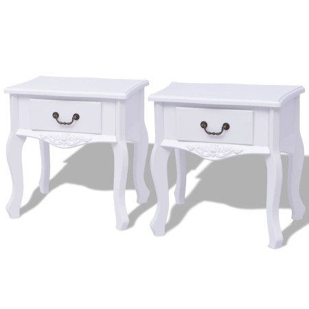 Mesitas de noche 2 unidades MDF blanca de vidaXL, Mesas auxiliares - Ref: Foro24-242750, Precio: 155,13 €, Descuento: %