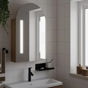 Badezimmerschrank mit gewölbtem Spiegel und LED-Licht Eiche 42x13x70 cm von , Badezimmerwaschtische - Ref: Foro24-357976, Pre...