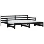 Sofá cama nido madera maciza de pino negro 90x200 cm de , Camas y somieres - Ref: Foro24-836149, Precio: 188,23 €, Descuento: %