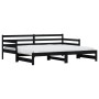Sofá cama nido madera maciza de pino negro 90x200 cm de , Camas y somieres - Ref: Foro24-836149, Precio: 190,70 €, Descuento: %