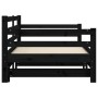 Trundle sofa bed solid black pine wood 90x200 cm by , Beds and slatted bases - Ref: Foro24-836149, Price: 190,70 €, Discount: %