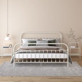 Nachttische 2 Einheiten Metall Glas weiß und transparent von vidaXL, Nachttische - Ref: Foro24-325102, Preis: 53,49 €, Rabatt: %
