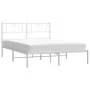 White metal bed frame with headboard 140x200 cm by , Beds and slatted bases - Ref: Foro24-355513, Price: 95,94 €, Discount: %