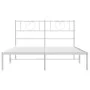 White metal bed frame with headboard 140x200 cm by , Beds and slatted bases - Ref: Foro24-355513, Price: 95,94 €, Discount: %