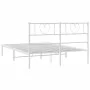 White metal bed frame with headboard 140x200 cm by , Beds and slatted bases - Ref: Foro24-355513, Price: 95,94 €, Discount: %