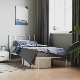 Bettgestell aus Metall mit weißem Kopfteil 90x200 cm von , Betten und Lattenroste - Ref: Foro24-355505, Preis: 75,44 €, Rabat...