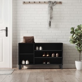 Black plywood shoe cabinet 102x36x60 cm by , Shoe racks and shoe organizers - Ref: Foro24-831421, Price: 52,91 €, Discount: %