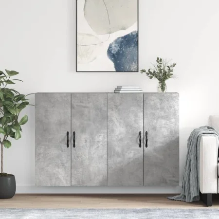 Wall cabinets 2 pcs concrete gray engineered wood by , Sideboards - Ref: Foro24-3197893, Price: 162,95 €, Discount: %