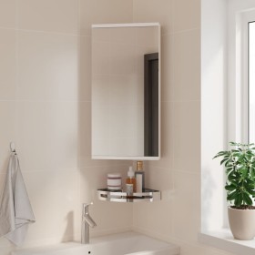 Mueble de baño de esquina con espejo blanco 30x24x60 cm