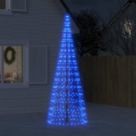 Árbol de Navidad en asta de bandera 550 LED azul 300 cm