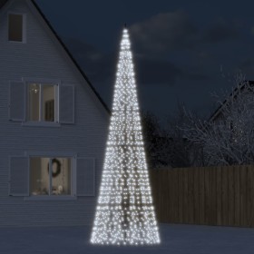Árbol de Navidad en asta de bandera 1534 LED blanco frío 500 cm