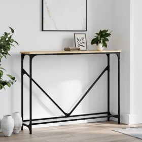 Konsolentisch aus Sonoma-Eichenholzwerkstoff, 102 x 22,5 x 75 cm von , Seitentische - Ref: Foro24-834131, Preis: 42,99 €, Rab...