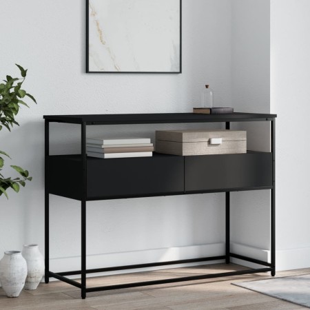 Mesa consola madera de ingeniería negra 100x40x75 cm de , Mesas auxiliares - Ref: Foro24-834150, Precio: 73,31 €, Descuento: %