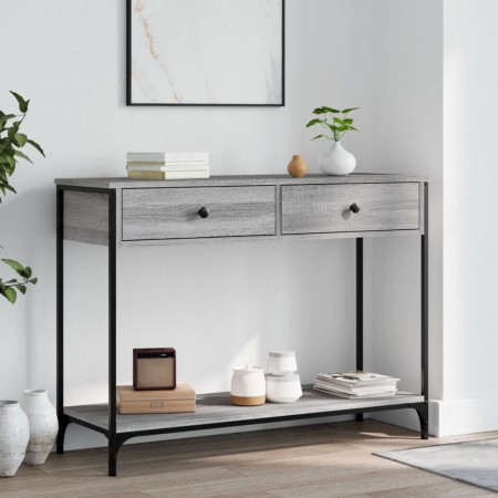 Mesa consola madera de ingeniería gris Sonoma 100x34,5x75 cm de , Mesas auxiliares - Ref: Foro24-834173, Precio: 74,52 €, Des...