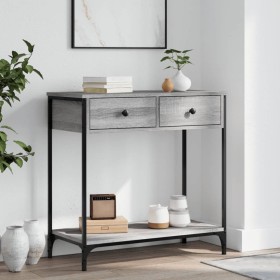Sonoma gray engineered wood console table 75x34.5x75 cm by , Side tables - Ref: Foro24-834178, Price: 58,88 €, Discount: %