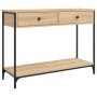 Konsolentisch aus Sonoma-Eichenholzwerkstoff, 100 x 34,5 x 75 cm von , Seitentische - Ref: Foro24-834171, Preis: 80,44 €, Rab...