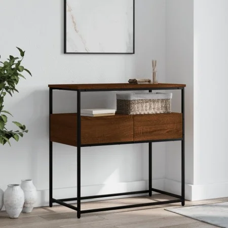 Oak brown engineered wood console table 75x40x75 cm by , Side tables - Ref: Foro24-834159, Price: 53,89 €, Discount: %