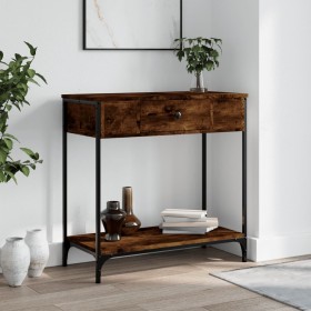 Mesa consola madera de ingeniería roble ahumado 75x34,5x75 cm de , Mesas auxiliares - Ref: Foro24-834167, Precio: 56,52 €, De...