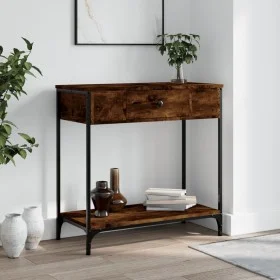 Smoked oak engineered wood console table 75x34.5x75 cm by , Side tables - Ref: Foro24-834167, Price: 55,72 €, Discount: %