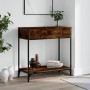 Konsolentisch aus geräuchertem Eichenholzwerkstoff, 75 x 34,5 x 75 cm von , Seitentische - Ref: Foro24-834167, Preis: 56,52 €...