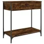 Konsolentisch aus geräuchertem Eichenholzwerkstoff, 75 x 34,5 x 75 cm von , Seitentische - Ref: Foro24-834167, Preis: 55,72 €...
