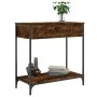 Konsolentisch aus geräuchertem Eichenholzwerkstoff, 75 x 34,5 x 75 cm von , Seitentische - Ref: Foro24-834167, Preis: 55,72 €...