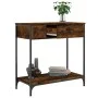 Konsolentisch aus geräuchertem Eichenholzwerkstoff, 75 x 34,5 x 75 cm von , Seitentische - Ref: Foro24-834167, Preis: 55,72 €...