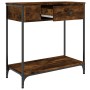 Konsolentisch aus geräuchertem Eichenholzwerkstoff, 75 x 34,5 x 75 cm von , Seitentische - Ref: Foro24-834167, Preis: 56,52 €...