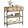 Konsolentisch aus Sonoma-Eichenholzwerkstoff, 72,5 x 25 x 75 cm von , Seitentische - Ref: Foro24-834186, Preis: 85,33 €, Raba...