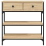 Konsolentisch aus Sonoma-Eichenholzwerkstoff, 72,5 x 25 x 75 cm von , Seitentische - Ref: Foro24-834186, Preis: 85,33 €, Raba...