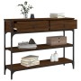 Mesa consola madera de ingeniería marrón roble 100x25x75 cm de , Mesas auxiliares - Ref: Foro24-834184, Precio: 86,18 €, Desc...