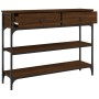 Mesa consola madera de ingeniería marrón roble 100x25x75 cm de , Mesas auxiliares - Ref: Foro24-834184, Precio: 86,18 €, Desc...