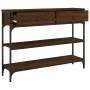 Oak brown engineered wood console table 100x25x75 cm by , Side tables - Ref: Foro24-834184, Price: 84,77 €, Discount: %