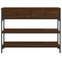 Mesa consola madera de ingeniería marrón roble 100x25x75 cm de , Mesas auxiliares - Ref: Foro24-834184, Precio: 86,18 €, Desc...